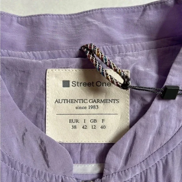 Street One Womens Long Sleeve Lilac Light Purple Silky Bomber Jacket US 8 NWT - Picture 4 of 5